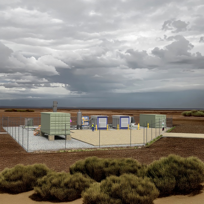 Artist impression of the biogas upgrader at the Wasley’s Renewable Natural Gas Facility